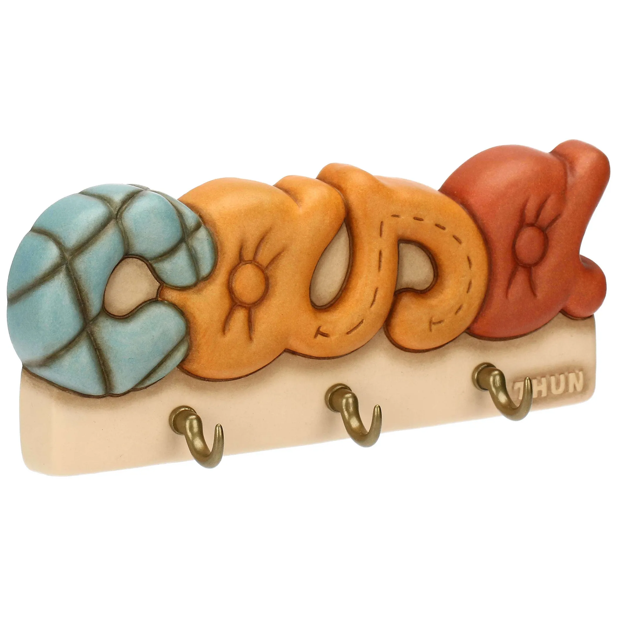 THUN Appendichiavi 3 ganci in ceramica Plumé* Altri Oggetti Decorativi