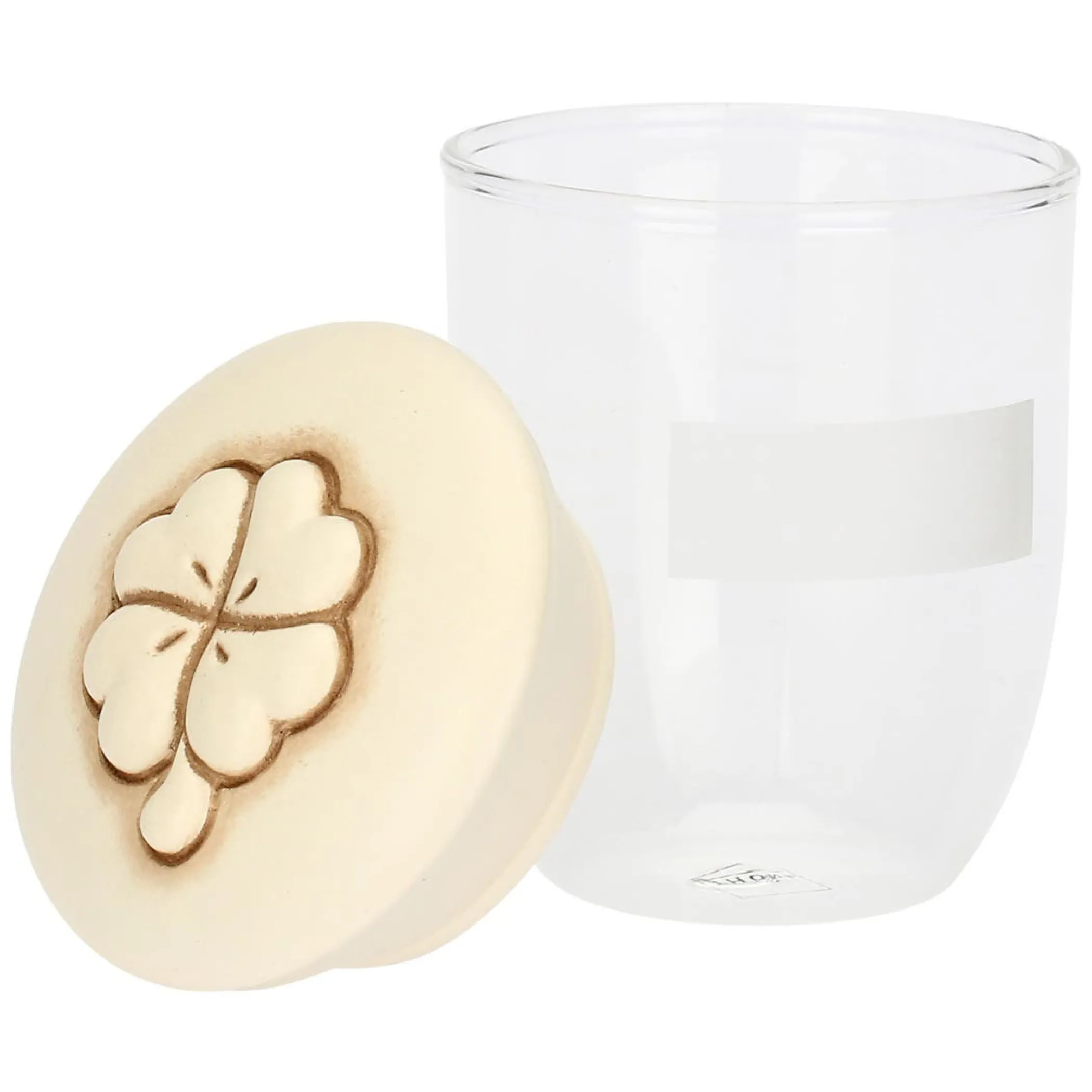 THUN Barattolo in vetro con coperchio quadrifoglio in ceramica* Biscottiere E Barattoli
