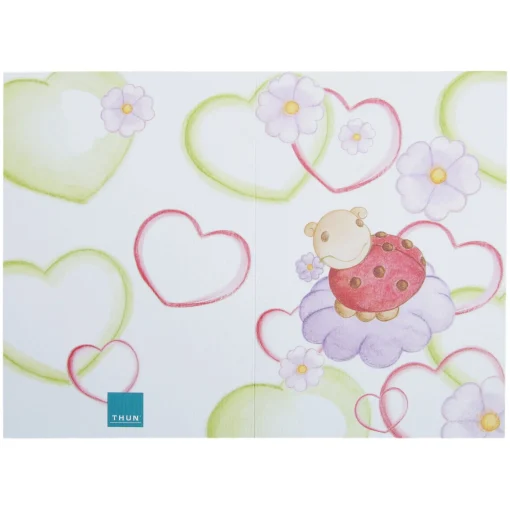 THUN Biglietto d'auguri coccinella portafortuna* Biglietti