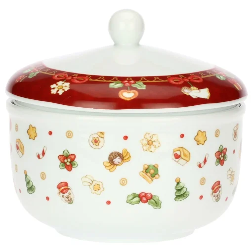 THUN Biscottiera con coperchio in porcellana Desideri di Natale* Altri Complementi Per La Tavola|Accessori Natalizi Per La Tavola