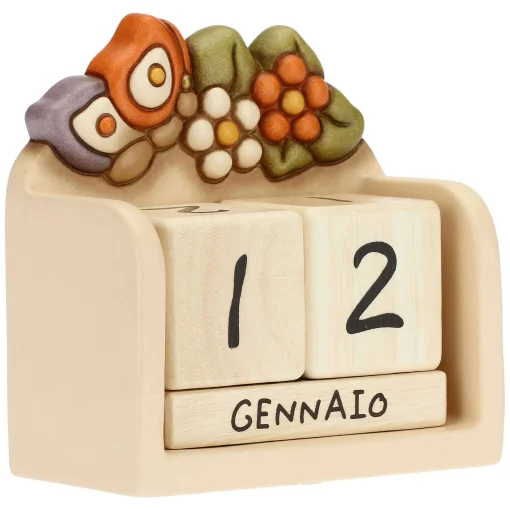THUN Calendario perpetuo da tavolo in ceramica Country con farfalla* Country|Calendari