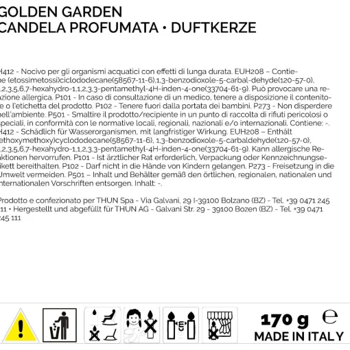 THUN Candela Golden Garden 170 g* Candele Porta Candele