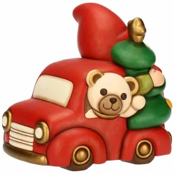 THUN Carillon gnomo Oliver e teddy con furgoncino in ceramica, maxi* Teddy|Figure In Ceramica
