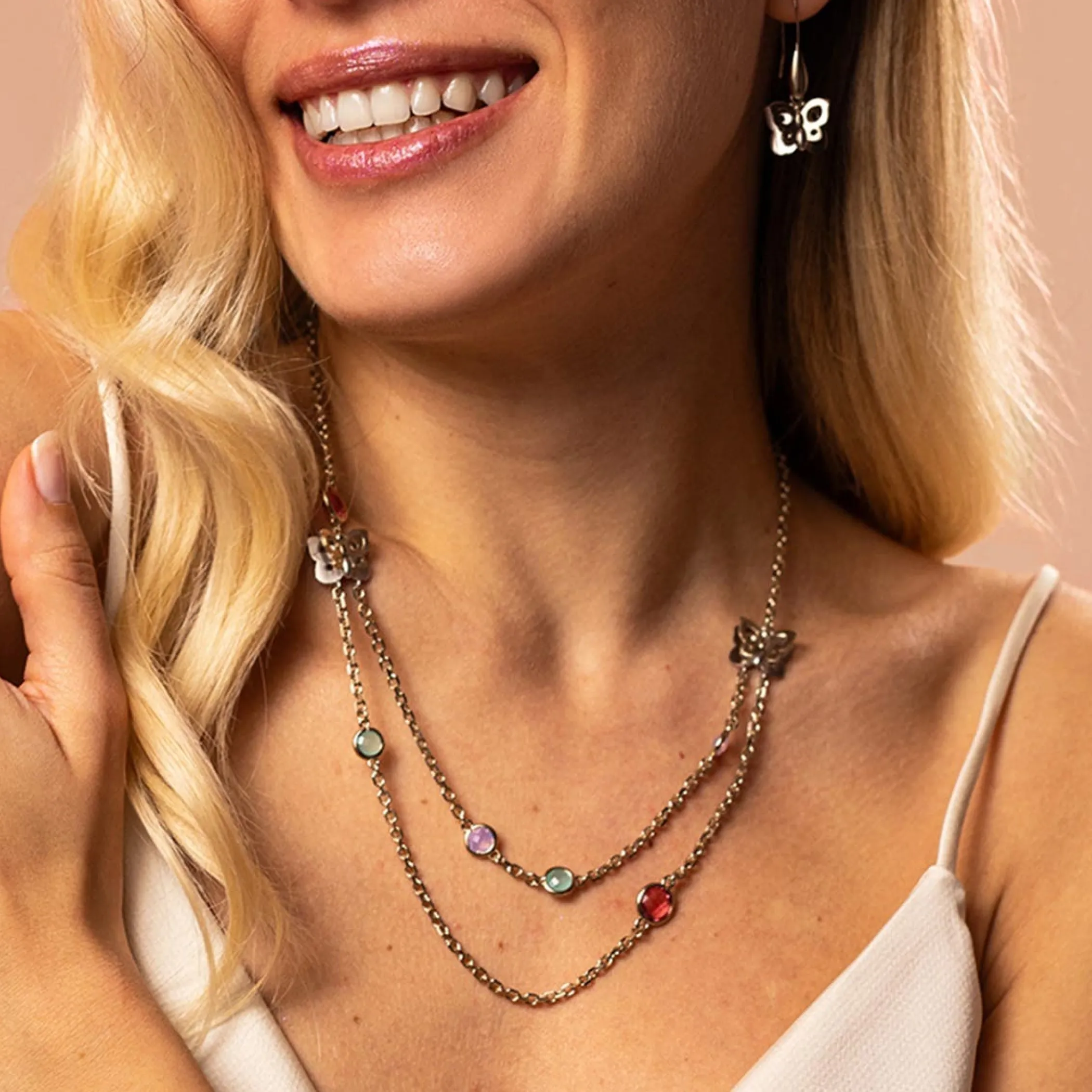 THUN Collana due catene con farfalla Leyla* Collane