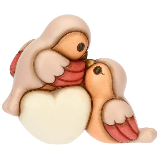 THUN Coppia ciuffolotti in ceramica con cuore, medi* Figure