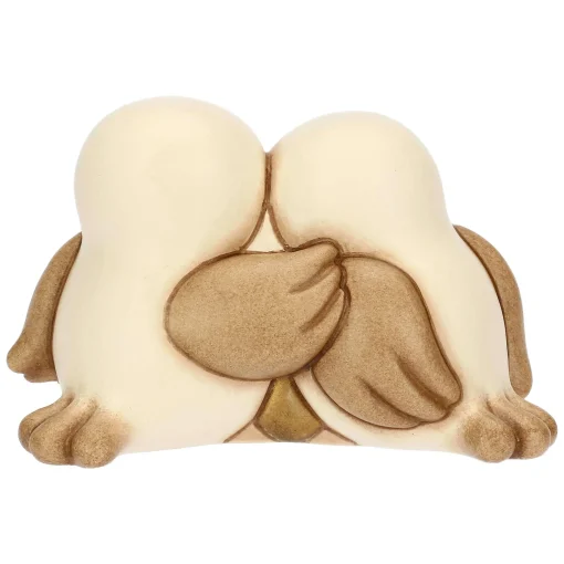 THUN Coppia passerotti in ceramica con cuore, mini* Animali E Mini Animali|Figure In Ceramica