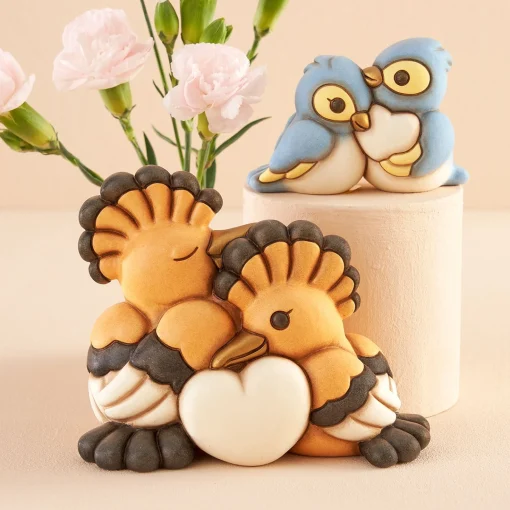 THUN Coppia upupe in ceramica con cuore, grandi* Animali E Mini Animali|Figure