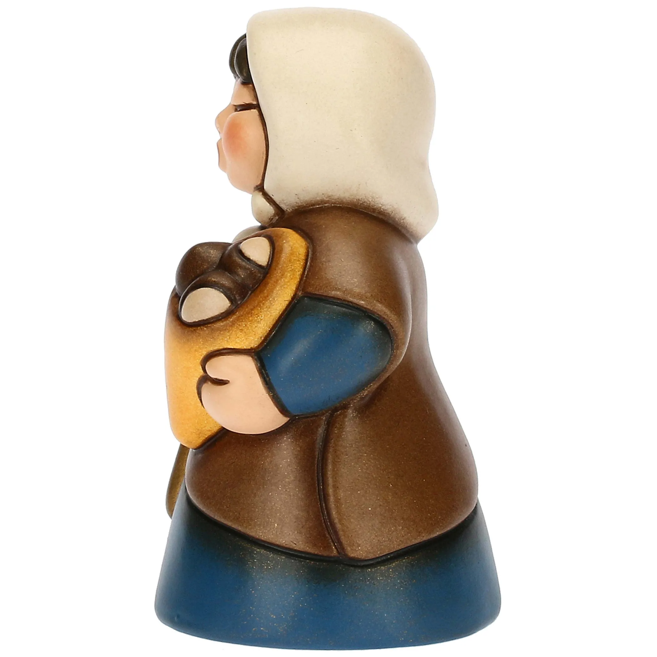 THUN Donna con castagne in ceramica Presepe Classico blu* Presepe