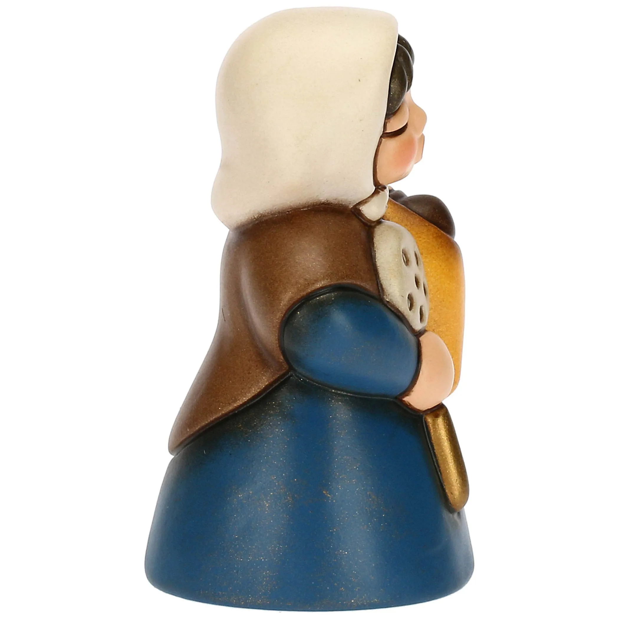 THUN Donna con castagne in ceramica Presepe Classico blu* Presepe