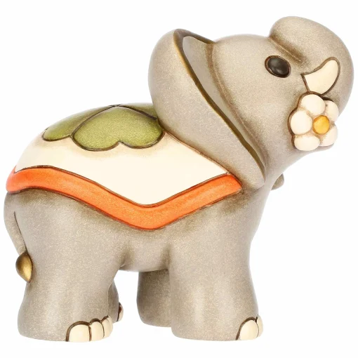 THUN Elefante Elly con fiore in ceramica, medio* Animali E Mini Animali|Bomboniere Comunione
