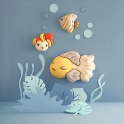THUN Formella 3D pesce giallo e blu in ceramica, grande* Formelle|Formelle
