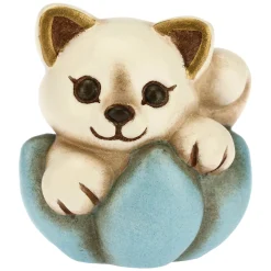 THUN Gattino nascita su fiore azzurro mini* Bomboniere Battesimo|Bomboniere Nascita