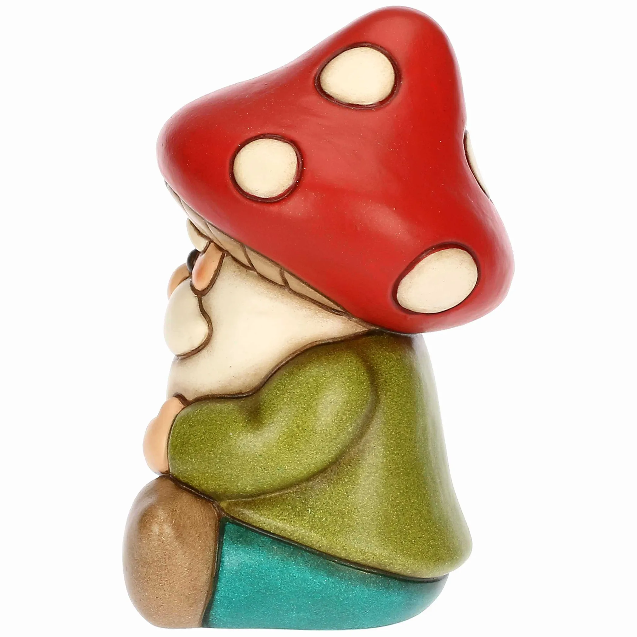 THUN Gnomo Oliver con cappello a forma di fungo in ceramica Inverno Incantato* Figure