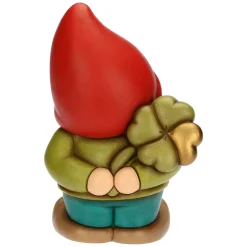 THUN Gnomo Oliver con quadrifoglio portafortuna in ceramica Inverno Incantato, maxi* Figure