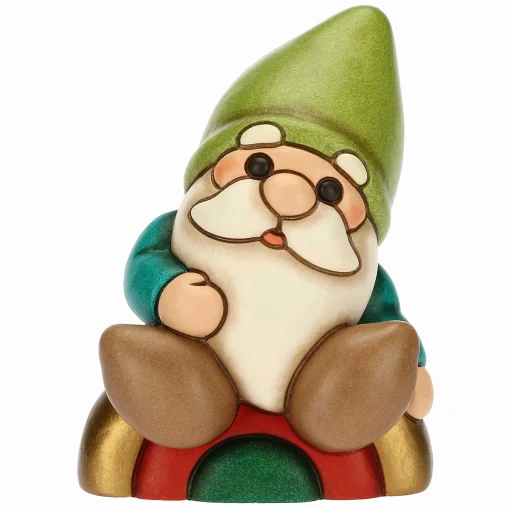 THUN Gnomo Oliver su arcobaleno in ceramica Bosco Magico* Bomboniere Cresima|Bomboniere Comunione