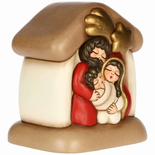 THUN Mini presepe con capanna e Sacra Famiglia in ceramica* Presepe
