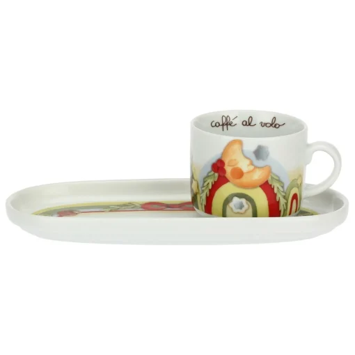 THUN Mug con vassoio ovale in porcellana Bosco Magico* Mug Tazze E Tisaniere
