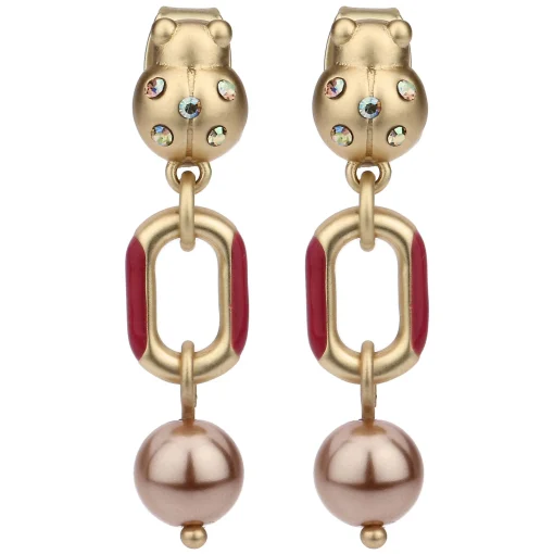 THUN Orecchini chunky con coccinella e perla* Orecchini