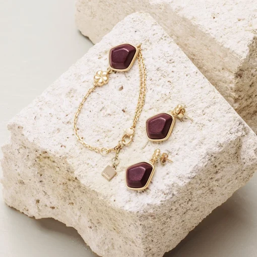 THUN Orecchini pendenti con pietra ceramica e fiore* Orecchini