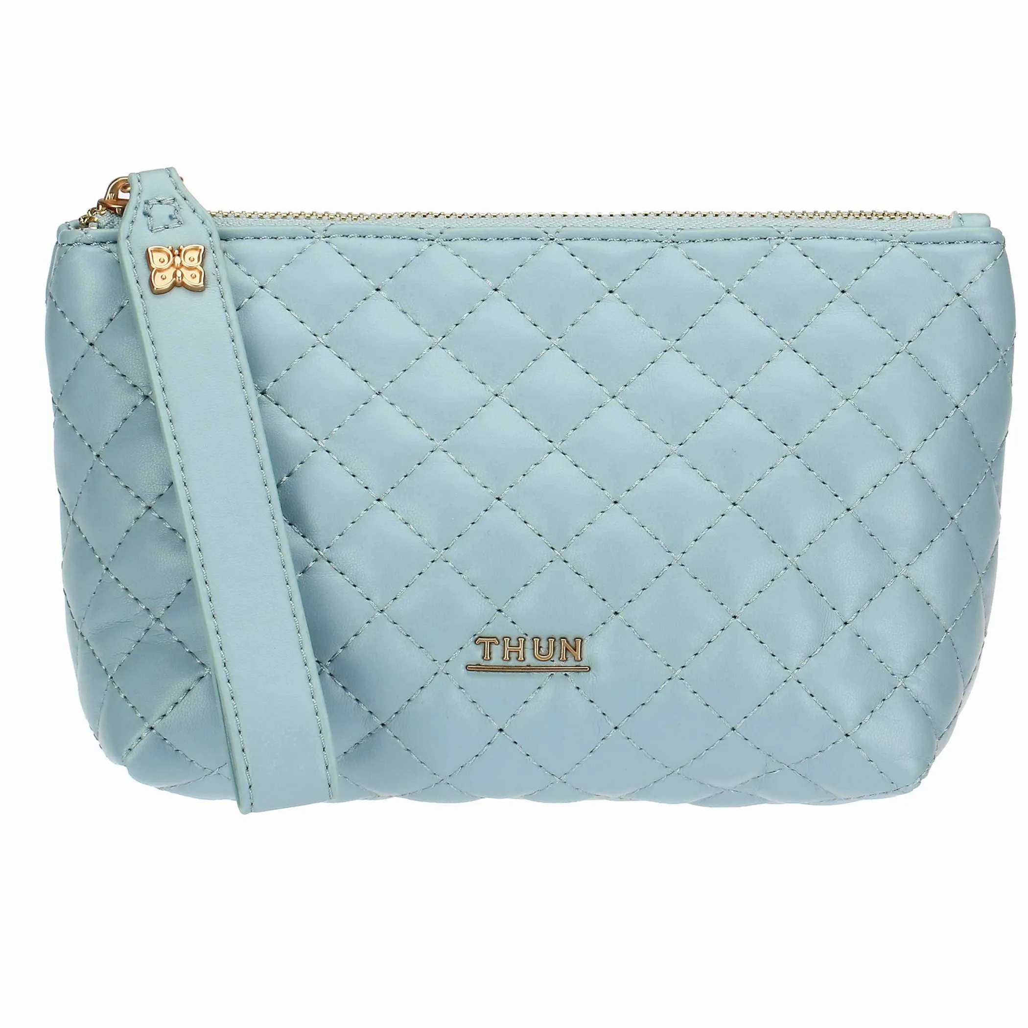 THUN Pochette in ecopelle trapuntata, azzurra* Borse, Portafogli E Trousse