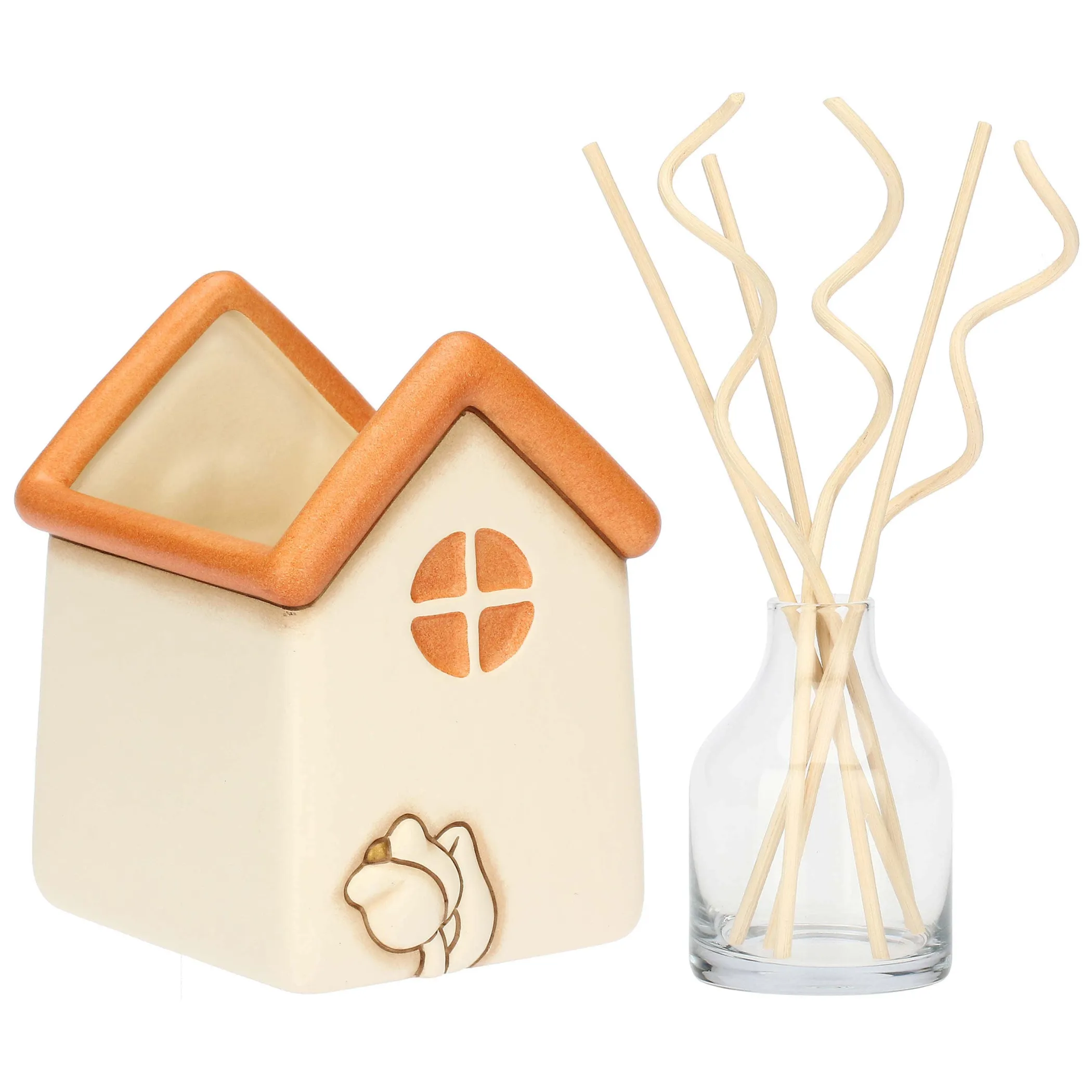 THUN Porta diffusore a forma di casetta con tulipano in ceramica* Diffusori