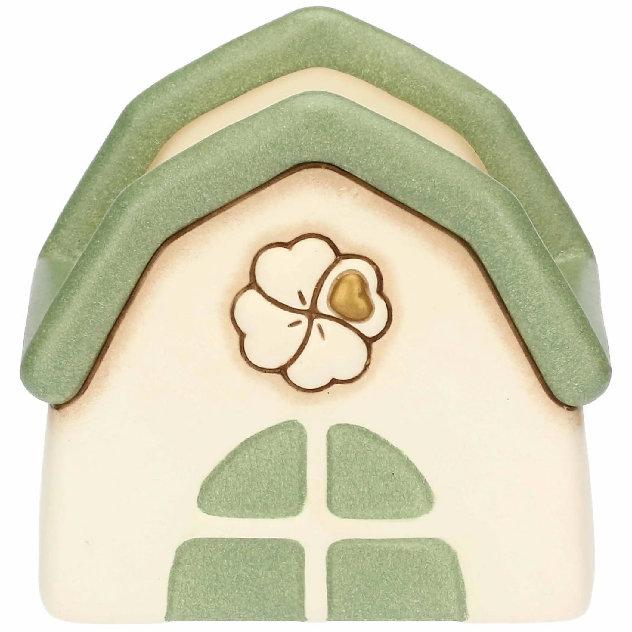 THUN Porta diffusore a forma di casetta con quadrifoglio in ceramica* Diffusori