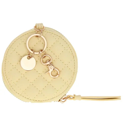 THUN Portachiavi rotondo con zip in ecopelle, giallo* Portachiavi|Borse, Portafogli E Trousse
