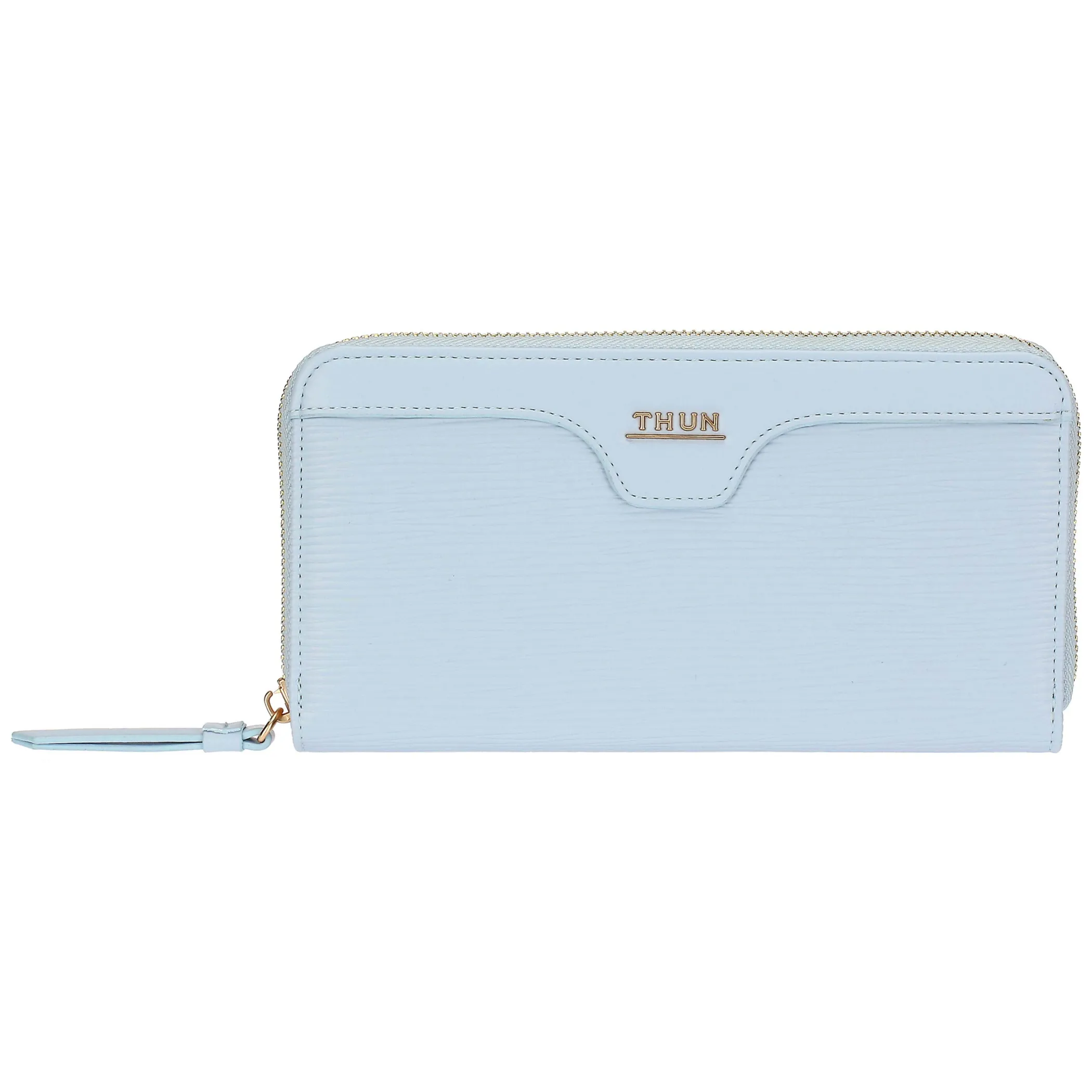 THUN Portafoglio con chiusura zip in ecopelle, azzurro* Borse, Portafogli E Trousse