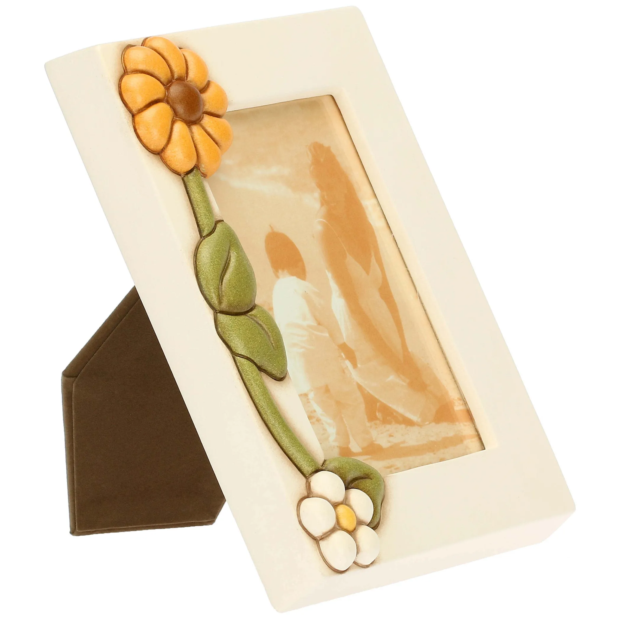 THUN Portafoto con fiore di calendula in ceramica Racconti d'Autunno, medio* Portafoto E Cornici