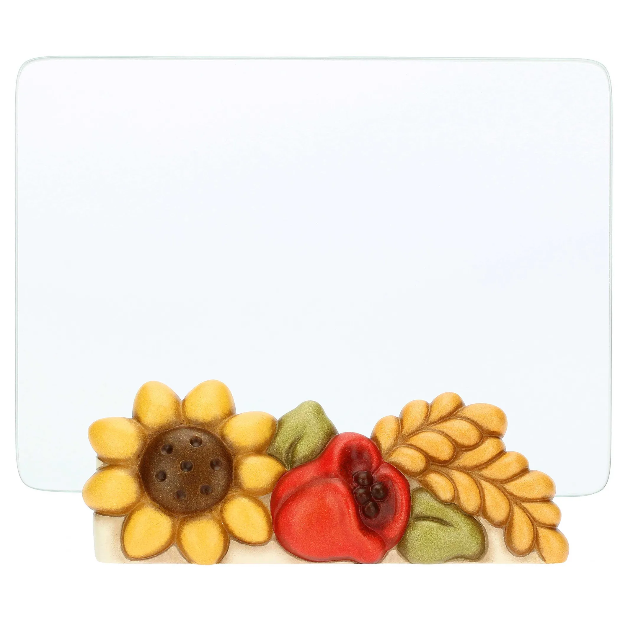 THUN Portafoto in vetro con girasole e papavero Fiori e Fantasia* Portafoto E Cornici