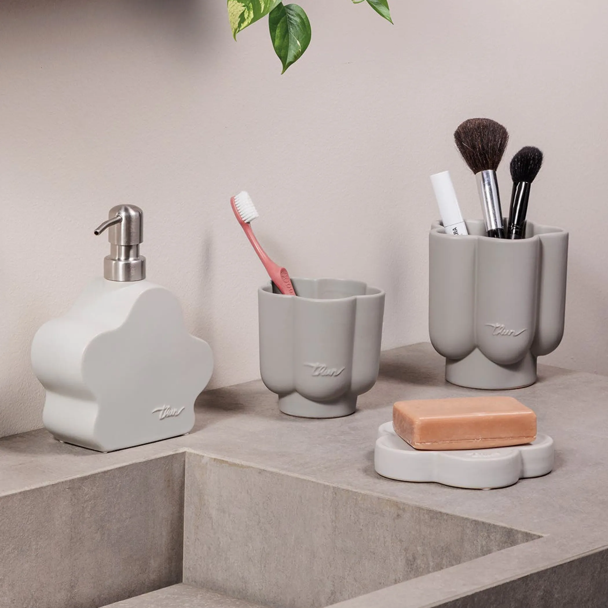 THUN Portaspazzolini fiore* Portasapone E Portaspazzolini