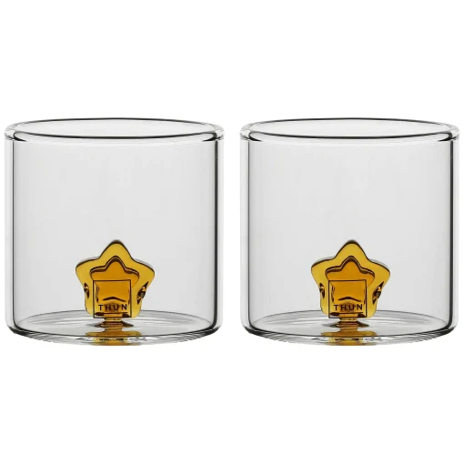 THUN Set 2 bicchierini in vetro con stella* Bicchieri E Caraffe