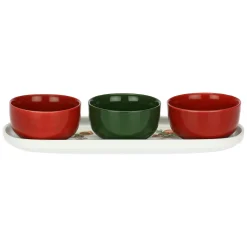 THUN Set 3 ciotoline con vassoio in porcellana Sorprese di Natale* Altri Complementi Per La Tavola|Accessori Natalizi Per La Tavola