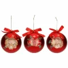 THUN Set 3 palline di Natale rosse in poliestere, grandi* Addobbi E Decorazioni Per Albero