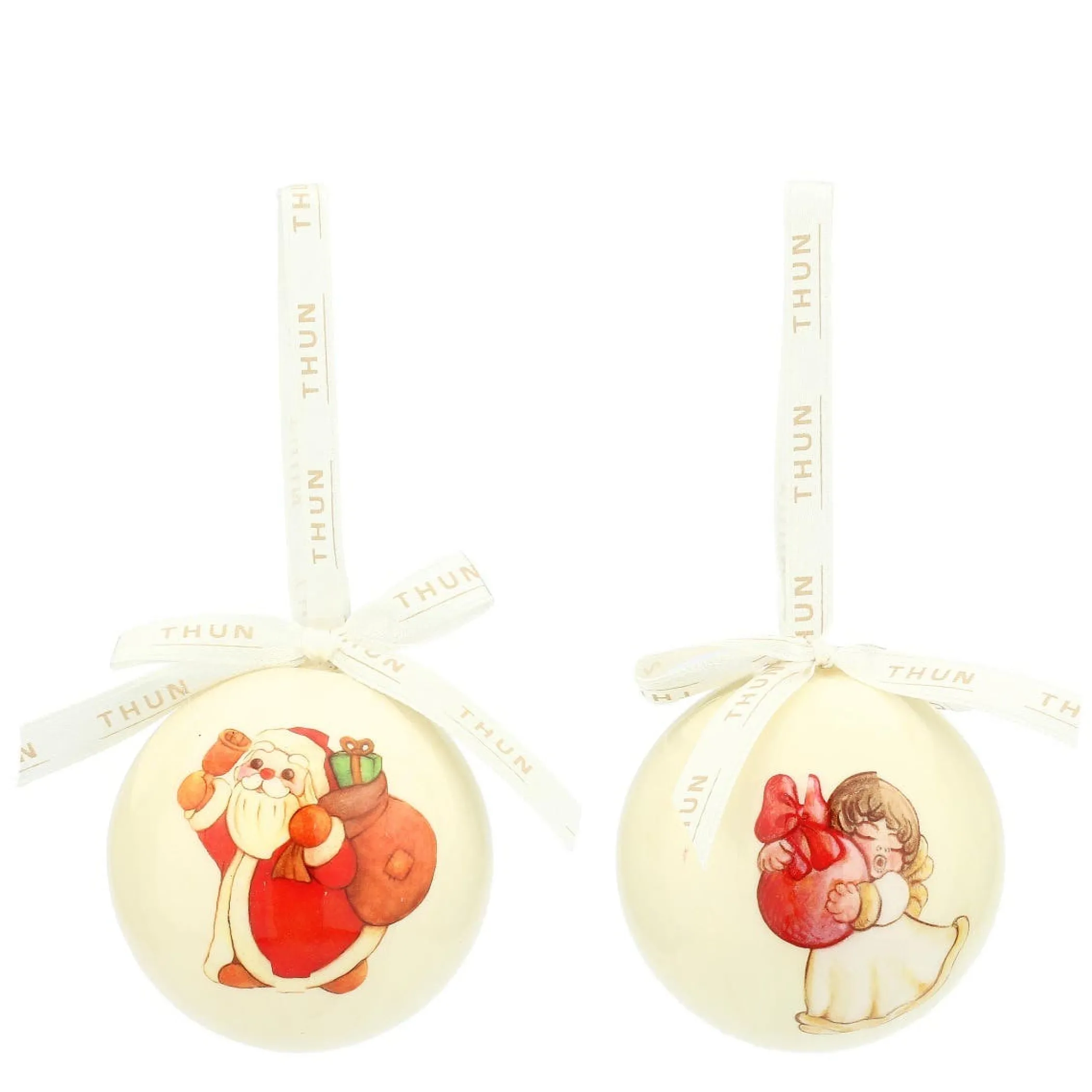 THUN Set 4 palline natale bianche* Addobbi E Decorazioni Per Albero