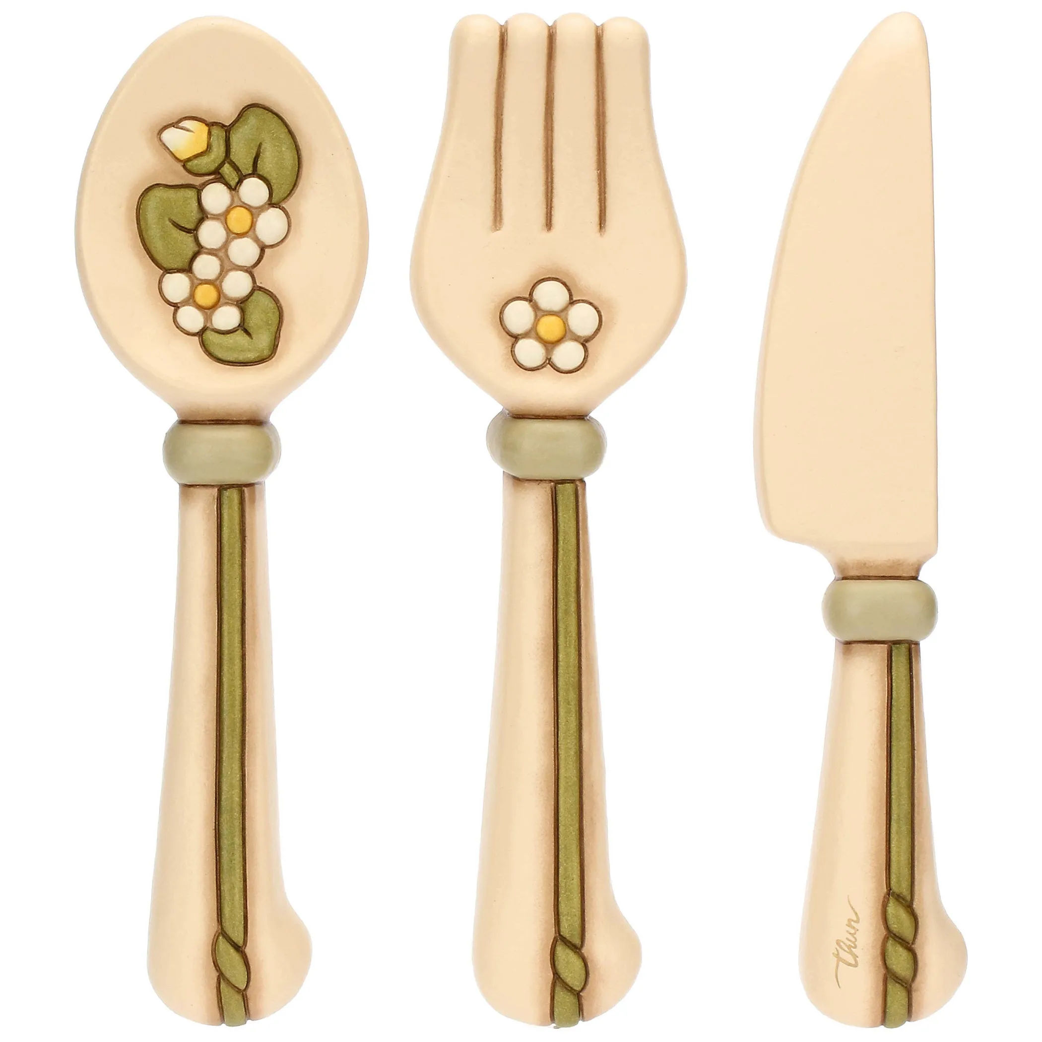 THUN Set 3 posate in ceramica da parete, grande* Altri Complementi Per La Tavola