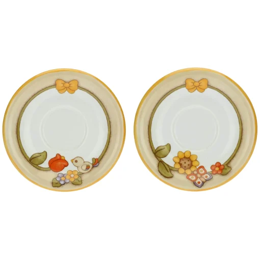 THUN Set 2 tazze Country con fiori, farfalla e uccellino grande* Country|Set Tazzine E Tazze