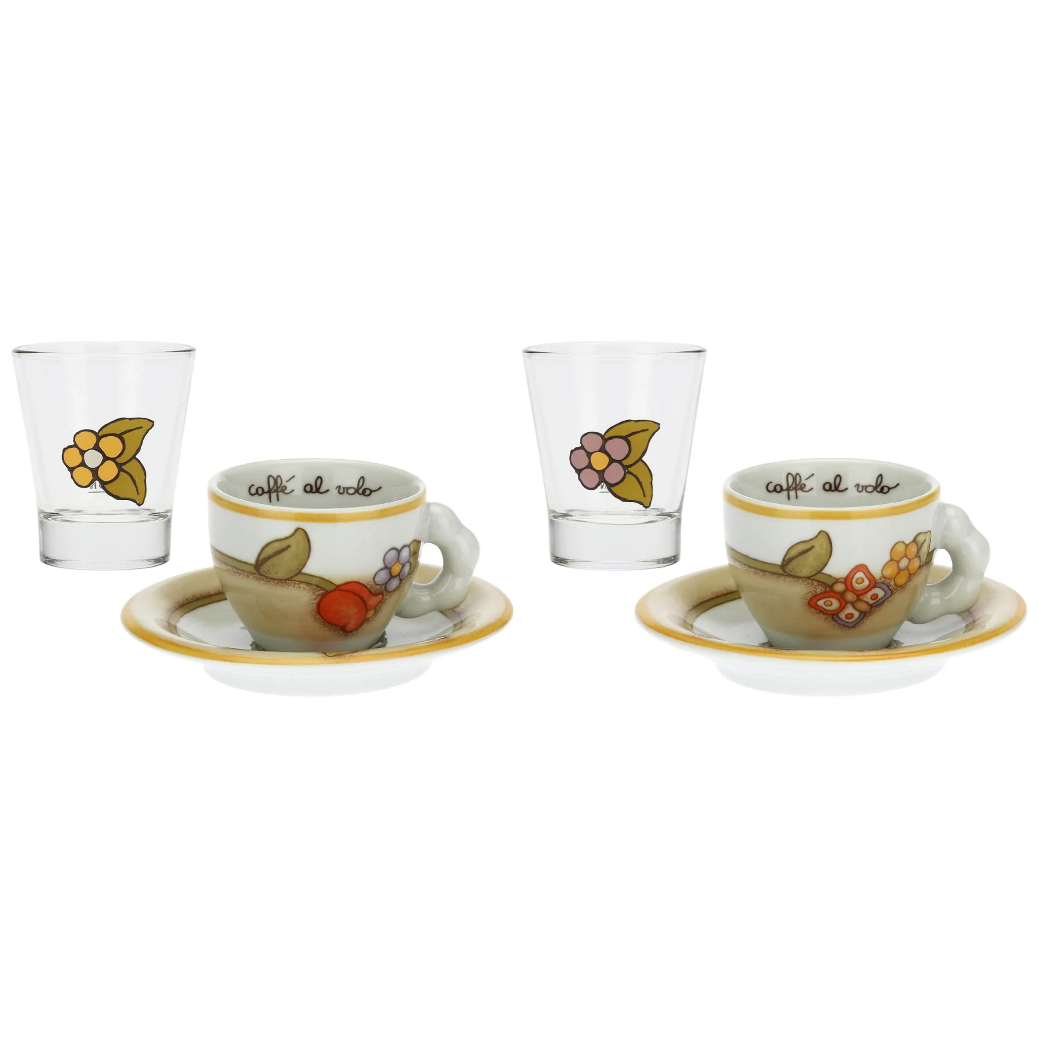 THUN Set 2 tazzine caffè e 2 bicchierini in vetro Country* Country|Set Tazzine E Tazze
