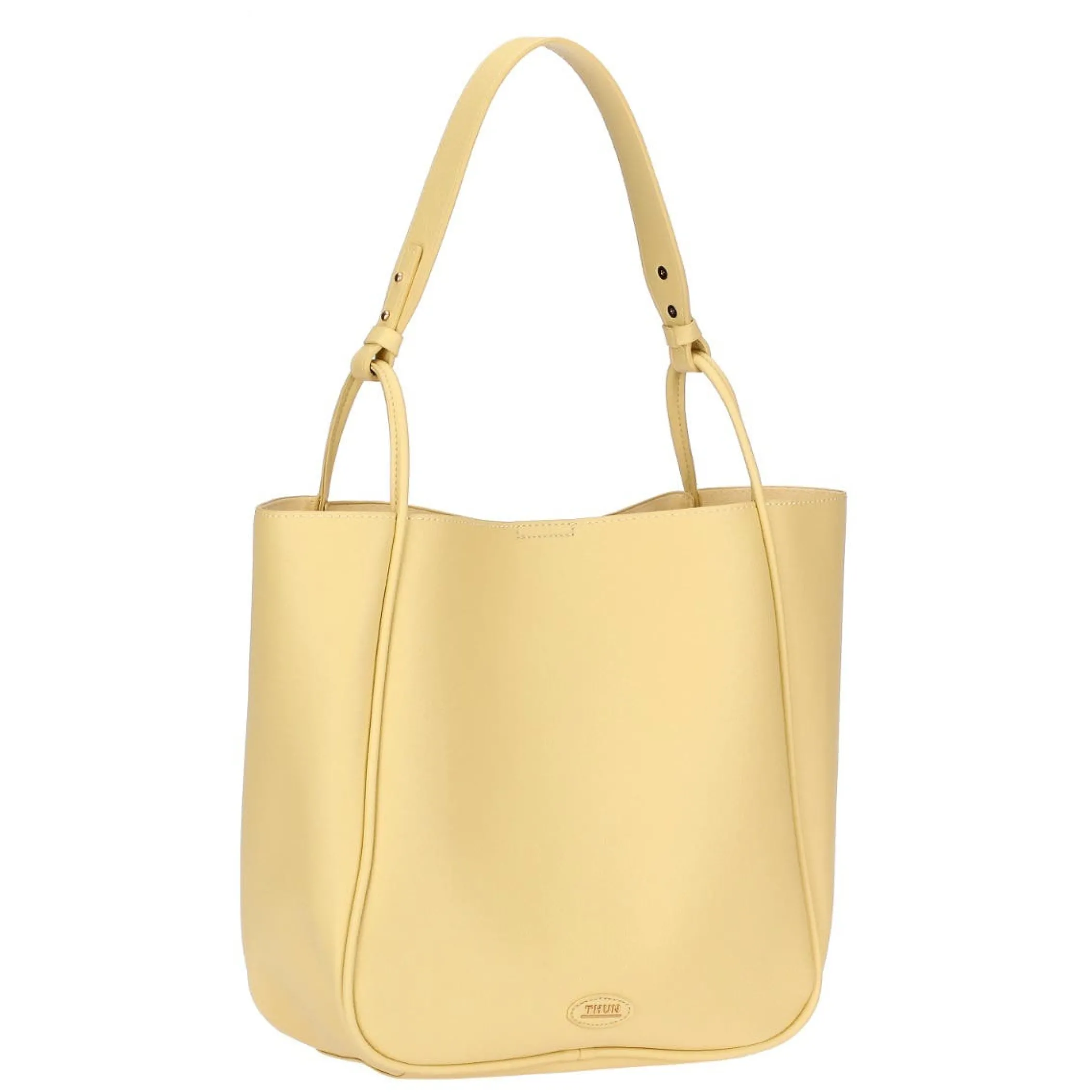 THUN Shopper in ecopelle con pochette interna, gialla* Borse, Portafogli E Trousse