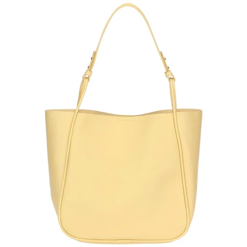 THUN Shopper in ecopelle con pochette interna, gialla* Borse, Portafogli E Trousse