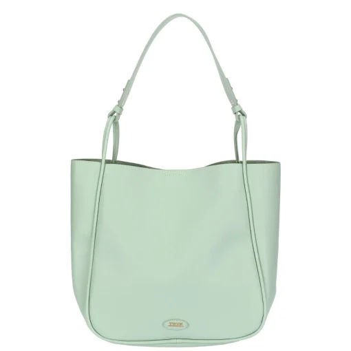 THUN Shopper in ecopelle con pochette interna, verde* Borse, Portafogli E Trousse