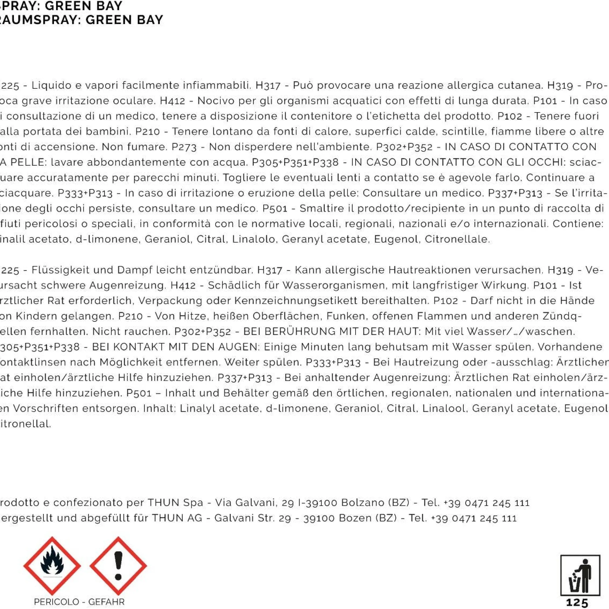 THUN Spray per ambiente Green Bay 125 ml* Profumatori