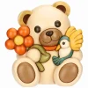 THUN Teddy e colibrì Fly in ceramica Primavera da vivere, maxi* Teddy|Maxi Figure