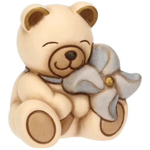 THUN Teddy in ceramica con girandola azzurra* Teddy|Bomboniere Battesimo