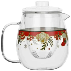 THUN Teiera in vetro Sorprese di Natale* Mug Tazze E Tisaniere|Accessori Natalizi Per La Tavola