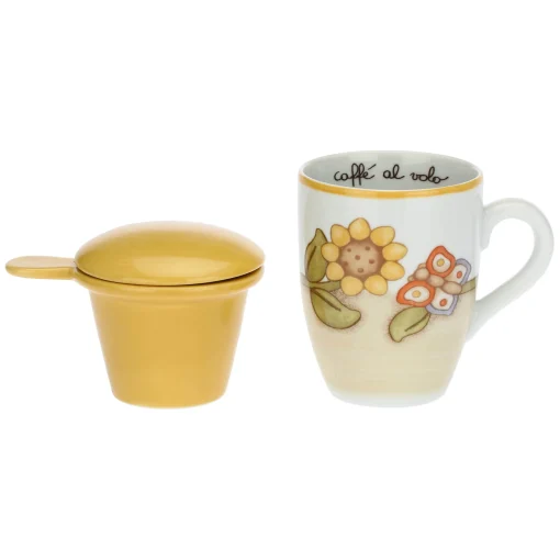 THUN Tisaniera in porcellana Country con girasole e farfalla* Country|Mug Tazze E Tisaniere