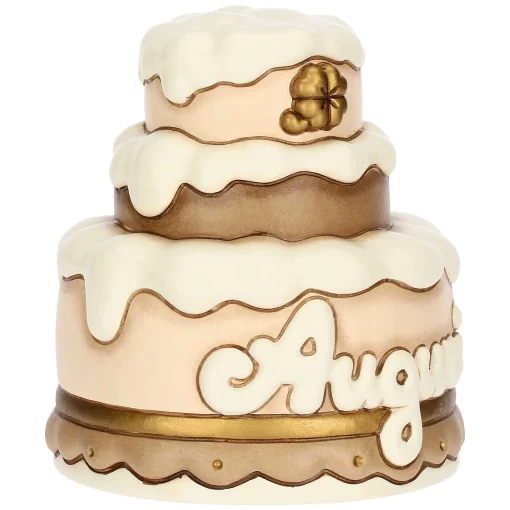 THUN Top cake con scritta "Auguri" in ceramica* Bomboniere Anniversario|Cake Topper