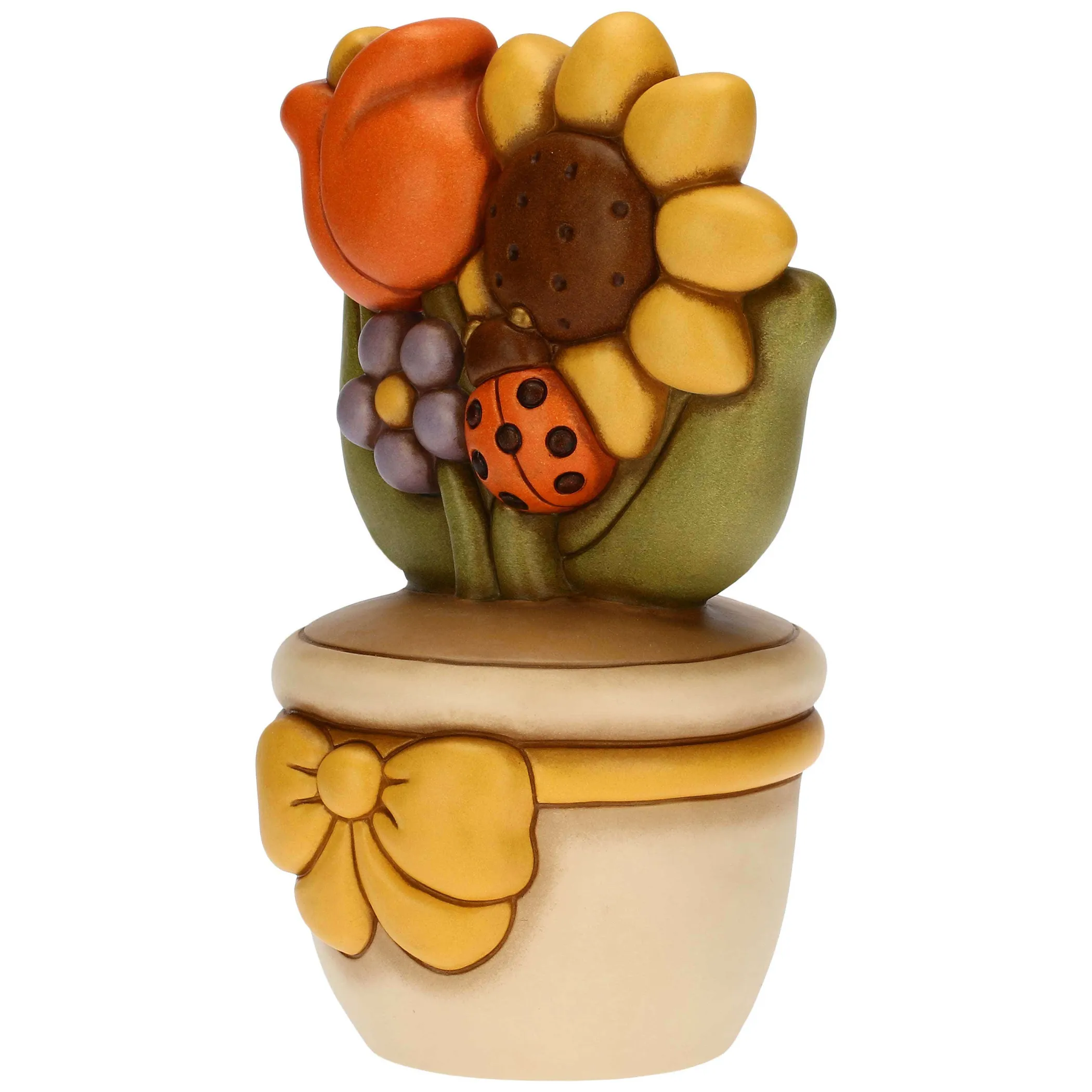 THUN Vasetto soprammobile con coccinella e fiori grande* Country|Vasi E Coprivasi